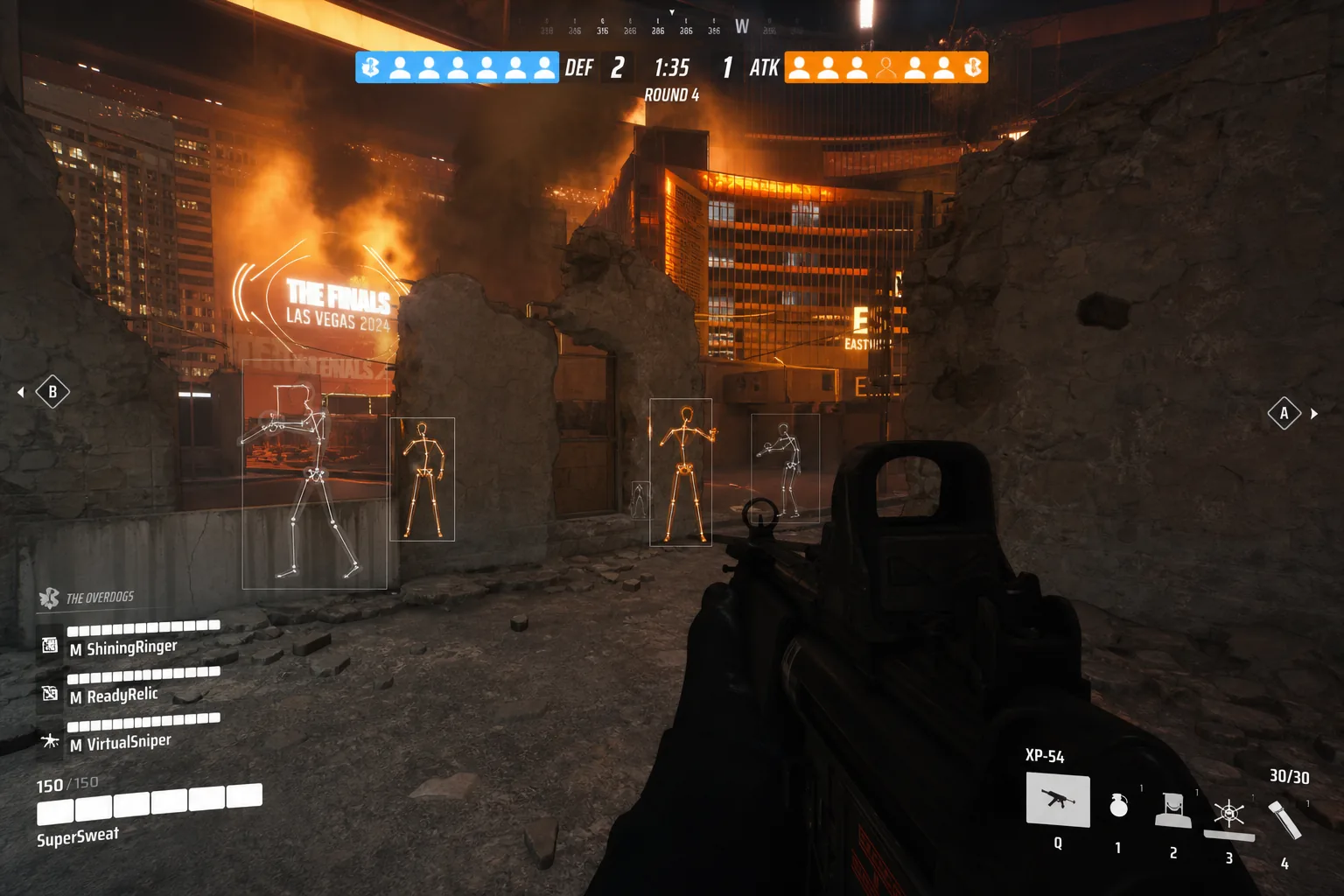 The finals wallhack skeleton and box outline through walls